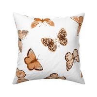 LARGE caramel butterflies fabric - butterfly wallpaper boho neutral decor