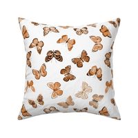 MEDIUM caramel butterflies fabric - butterfly wallpaper boho neutral decor