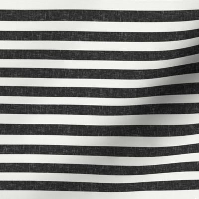 MEDIUM  black and off-white stripes fabric - kids room space decor