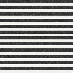 MEDIUM  black and off-white stripes fabric - kids room space decor