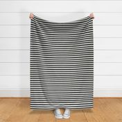 LARGE  black and off-white stripes fabric - kids room space decor