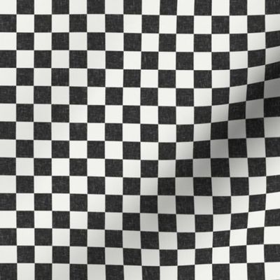 1/4" black and off-white checker fabric - trendy checkerboard design
