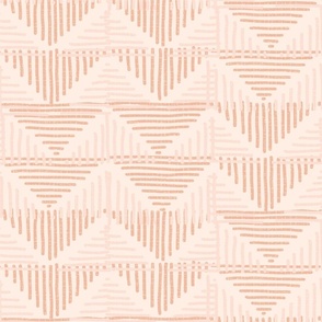 Barkcloth Rustic Triangles XL wallpaper scale blush soft peach by Pippa Shaw
