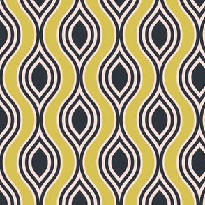 Curvy Stripes  - Mimosa Yellow background