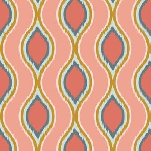 Curvy Ikat Stripe - Peach background