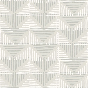Barkcloth Rustic Triangles XL wallpaper scale soft grey by Pippa Shaw
