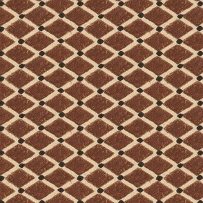 diagonal diamonds in brown