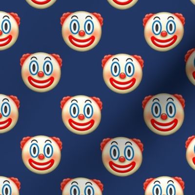 Small Scale Clown Emojis on Dark Blue