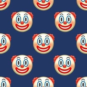 Small Scale Clown Emojis on Dark Blue