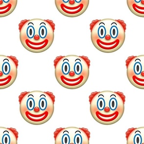 Large Scale Clown Emojis on White