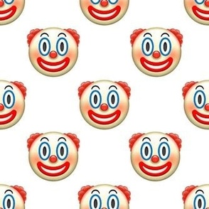 Medium Scale Clown Emojis on White