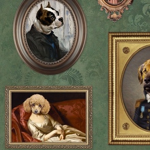 Dog Lovers Portrait Collection in  sage green