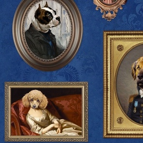 Dog Lovers Portrait Collection in cobalt blue