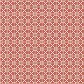 Palm Springs Breeze Block Octagon Pattern in MCM Orangy Red Small