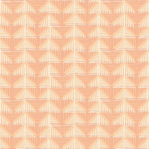 Barkcloth Rustic Triangles large wallpaper scale apricot soft coral by Pippa Shaw