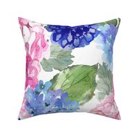 Spring Hydrangea Watercolor (Extra Large 24" Repeat) 