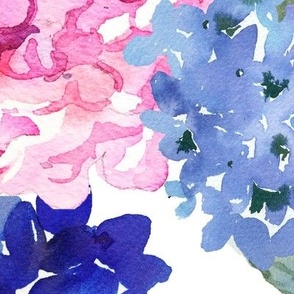 Spring Hydrangea Watercolor (Extra Large 24" Repeat) 