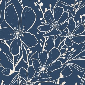 Ink of the Sea Posy in Salted Blue