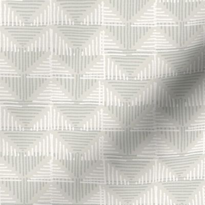 Barkcloth Rustic Triangles medium wallpaper scale soft grey by Pippa Shaw