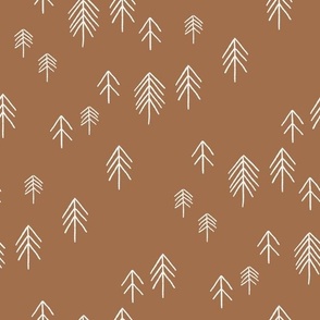MEDIUM pinetree fabric - forest pines minimal boho fabric