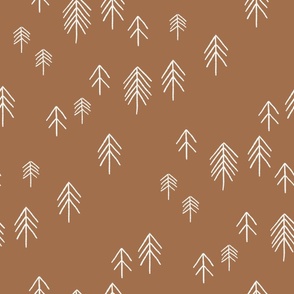 LARGE pinetree fabric - forest pines minimal boho fabric