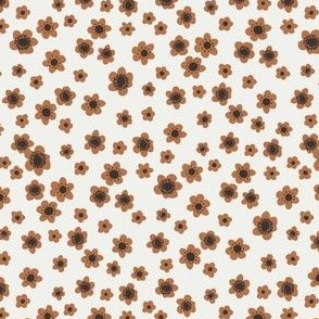 TINY stamped daisy fabric - boho floral fabric interiors