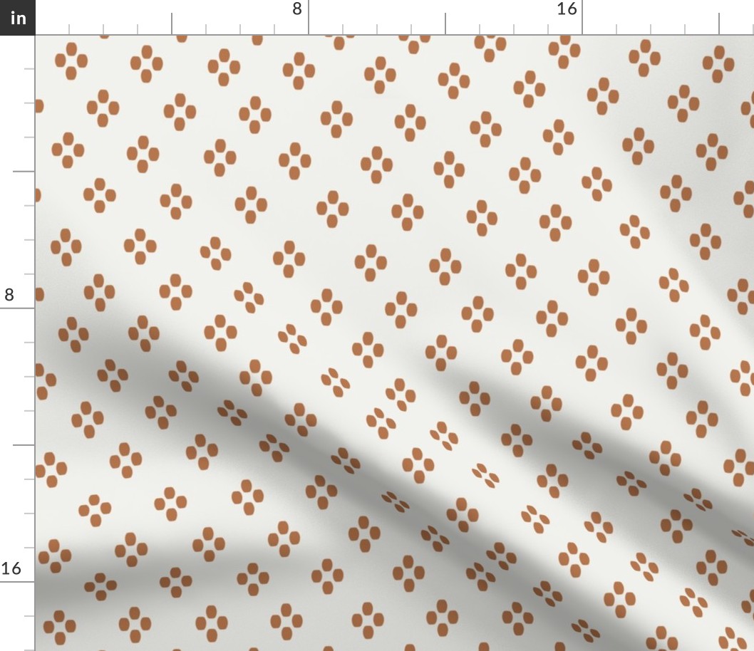 MEDIUM diamond dots fabric - boho brown stamp linocut interiors coordinate