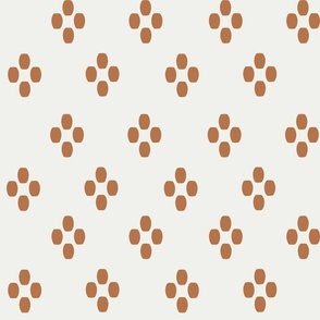 LARGE diamond dots fabric - boho brown stamp linocut interiors coordinate