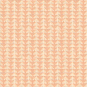 Barkcloth Rustic Triangles medium small scale apricot soft coral by Pippa Shaw