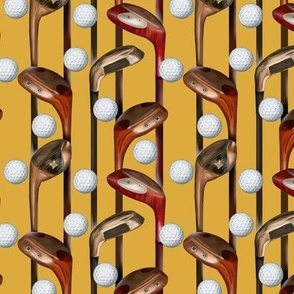 Sport Locker Golf Vintage - Stripes Small Yellow Mustard