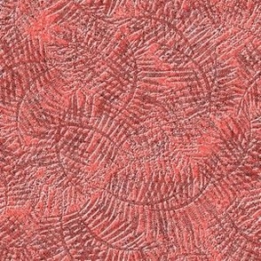Palm Textured Bas Relief Tropical Neutral Interior Texture Monochromatic Red Blender Bright Colors Coral Red EC5E57 Fresh Modern Abstract Geometric
