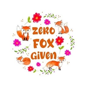 6" Circle Panel Zero Fox Given Funny Sarcastic Fox Friends for Embroidery Hoop Projects Quilt Squares