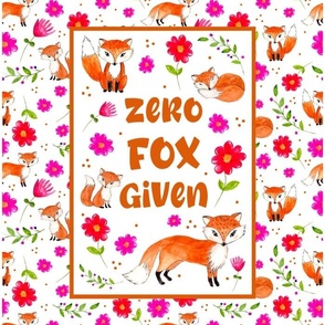 14x18 Panel Zero Fox Given Funny Sarcastic Fox Friends for DIY Garden Flag Hand Towel or Small Wall Hanging