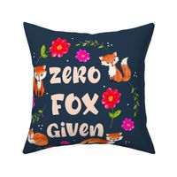 18x18 Panel Zero Fox Given Funny Sarcastic Fox Friends on Navy for DIY Throw Pillow or Cushion Cover
