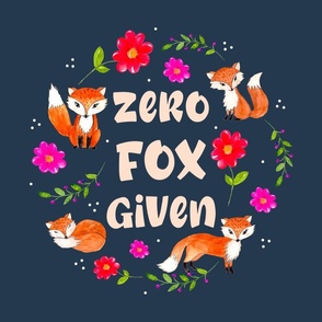 18x18 Panel Zero Fox Given Funny Sarcastic Fox Friends on Navy for DIY Throw Pillow or Cushion Cover