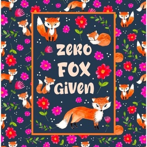 14x18 Panel Zero Fox Given Funny Sarcastic Fox Friends on Navy for DIY Garden Flag Hand Towel or Small Wall Hanging