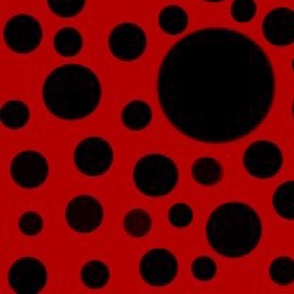 Red with black dots 
