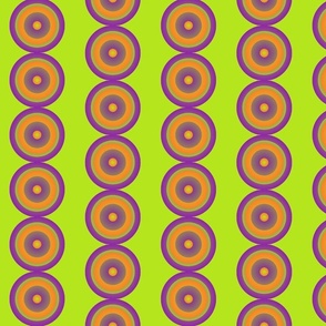 60s Psychedelic Lime, Purple & Orange Circles Groovy Vibes