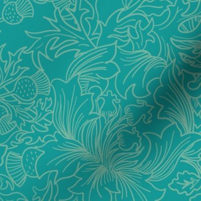 plant lady floral blue matching fabric