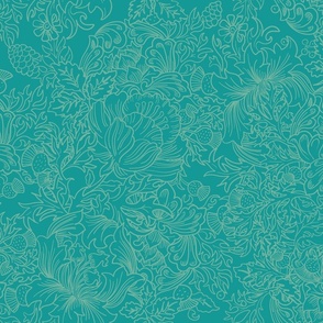 plant lady floral blue matching fabric