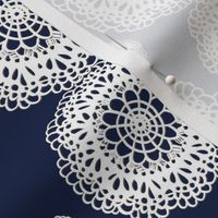 Navy Medium Scale Tossed Lace