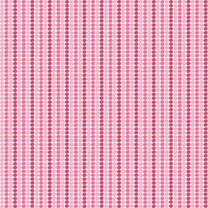 Pink cherry multi polka stripe- sml