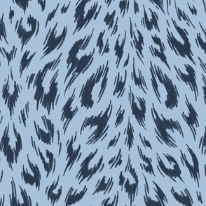 Leopard Print Duotone - Navy and Sky Blue