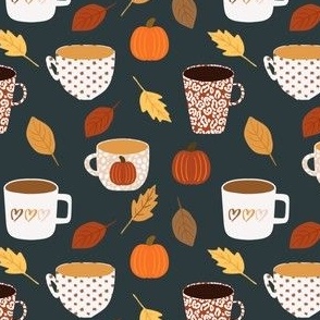 small scale pumpkin spice - navy