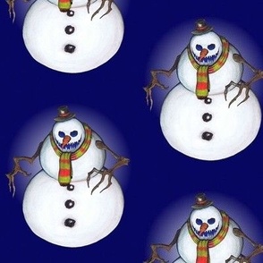 Creepy Snowman blue