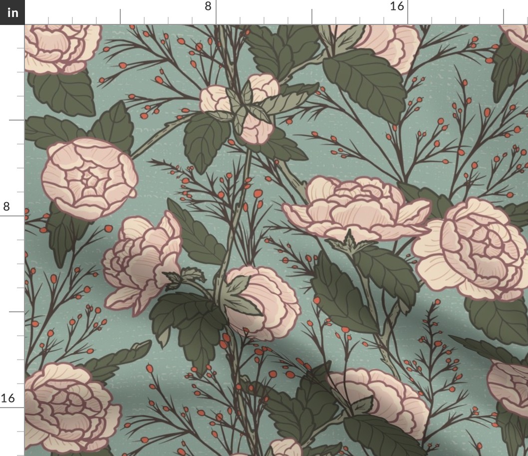 trailing floral - camellia - day - LARGE SCALE