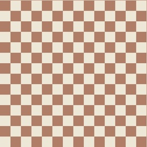MINI checks checkerboard - terracotta and beige 