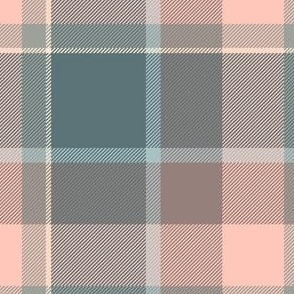 Plaid in pink, green, blue, cream and taupe