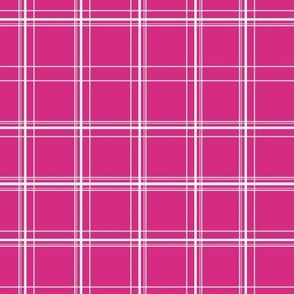 Pink plaid in White and Champagne