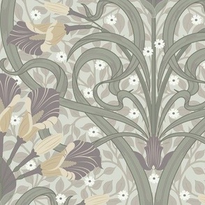 small // The floral trail green in Willam morris style